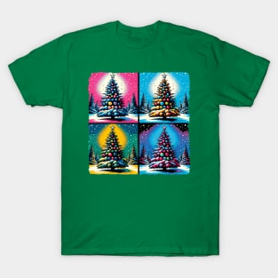 Tinsel Twist: Pop Art's Festive Fir - Christmas Tree T-Shirt
